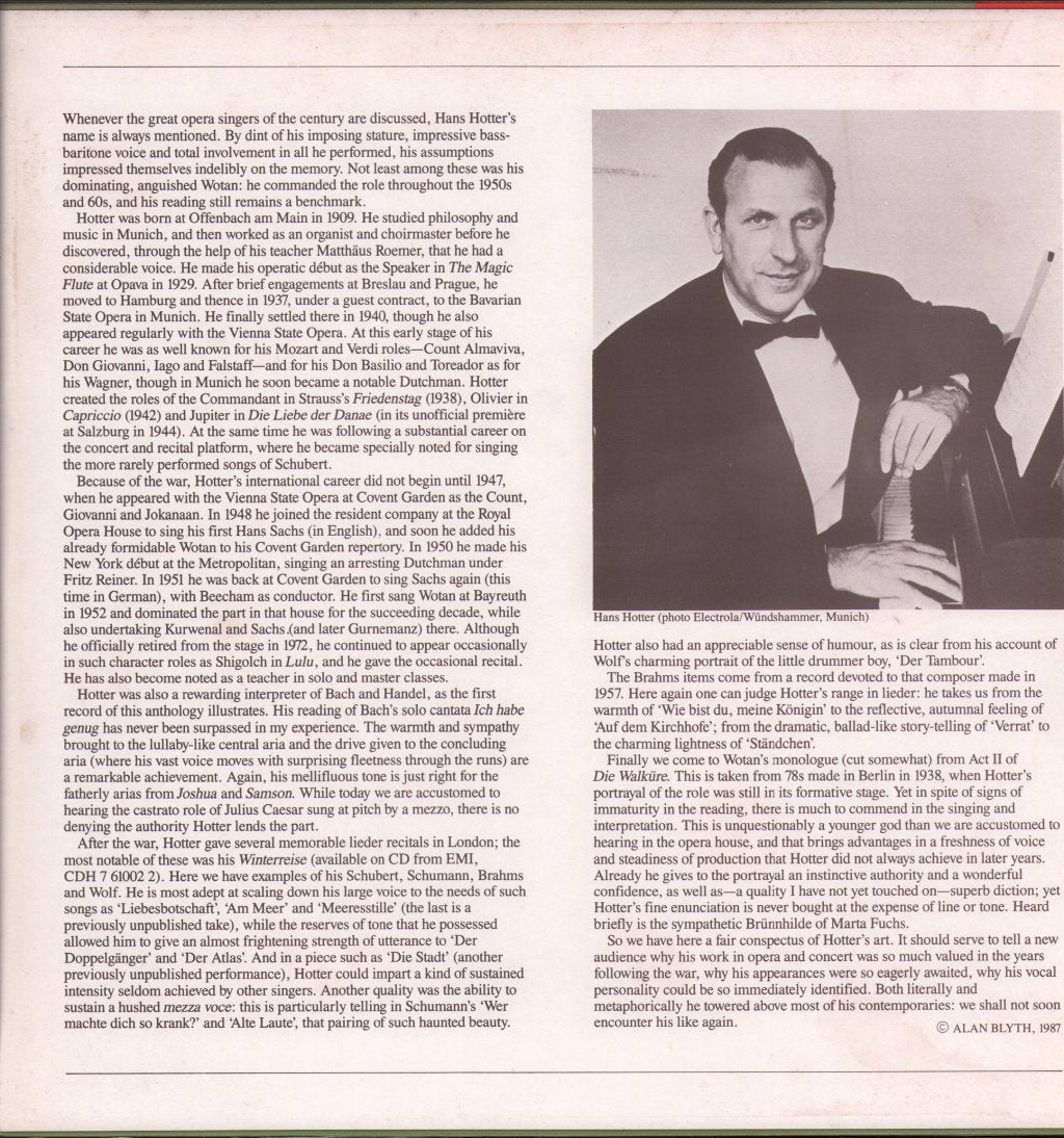 Hans Hotter - Art Of Hans Hotter - Double Lp