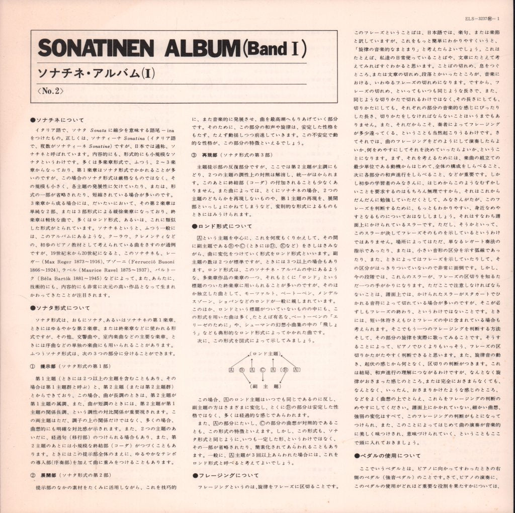 hiroshi tamura - sonatinen album band 1 - Lp
