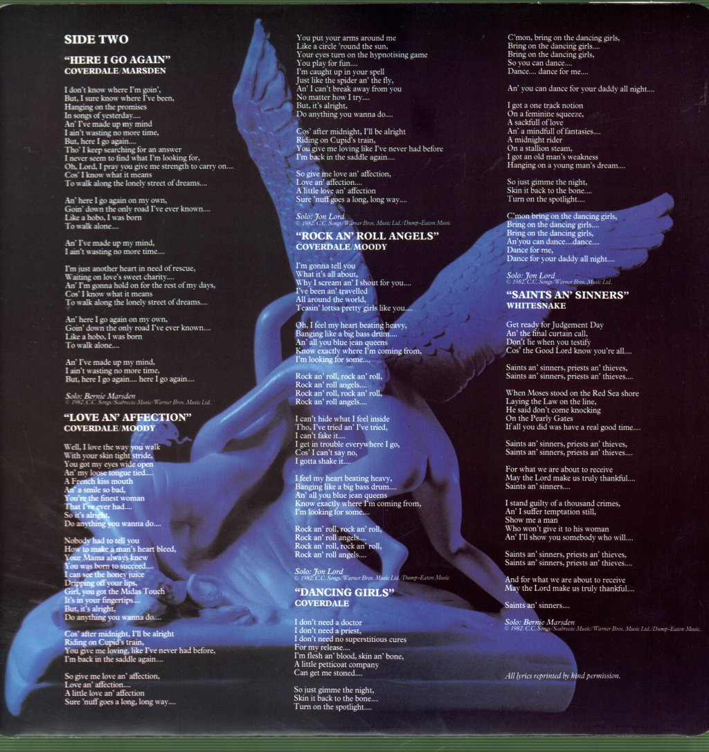 Whitesnake - Saints And Sinners - Lp