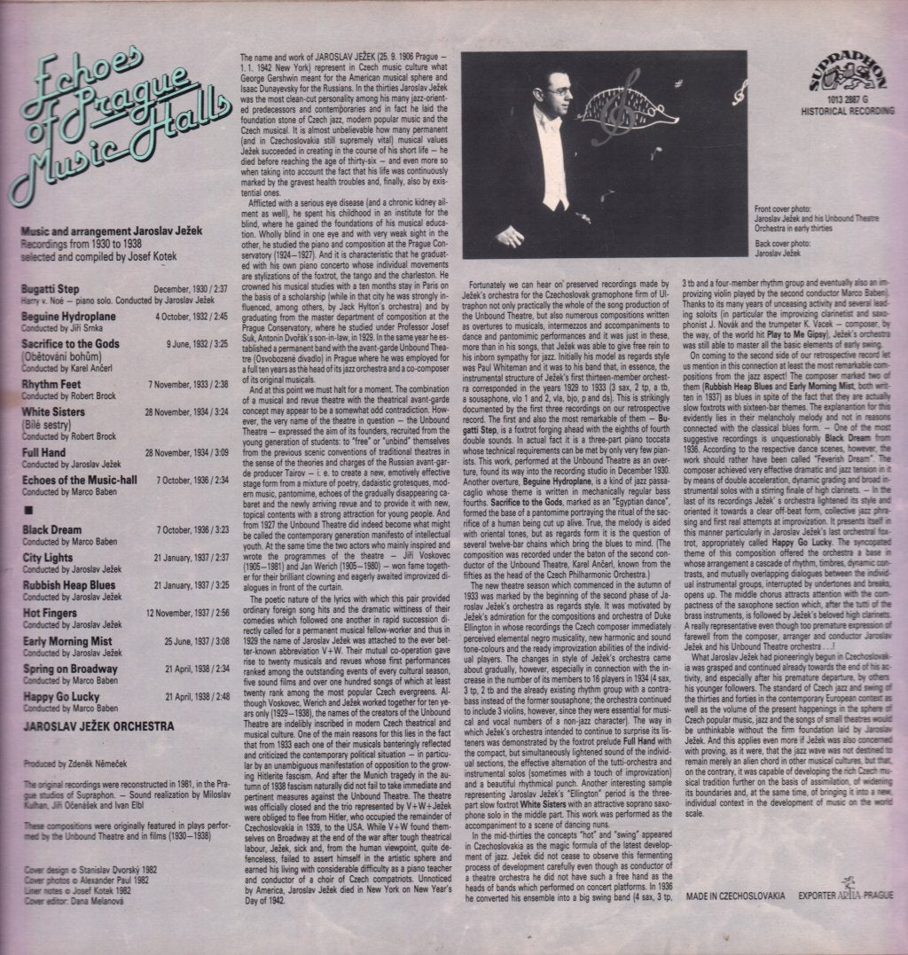 jaroslav jezek orchestra - Echoes Of Prague Music Halls - Lp
