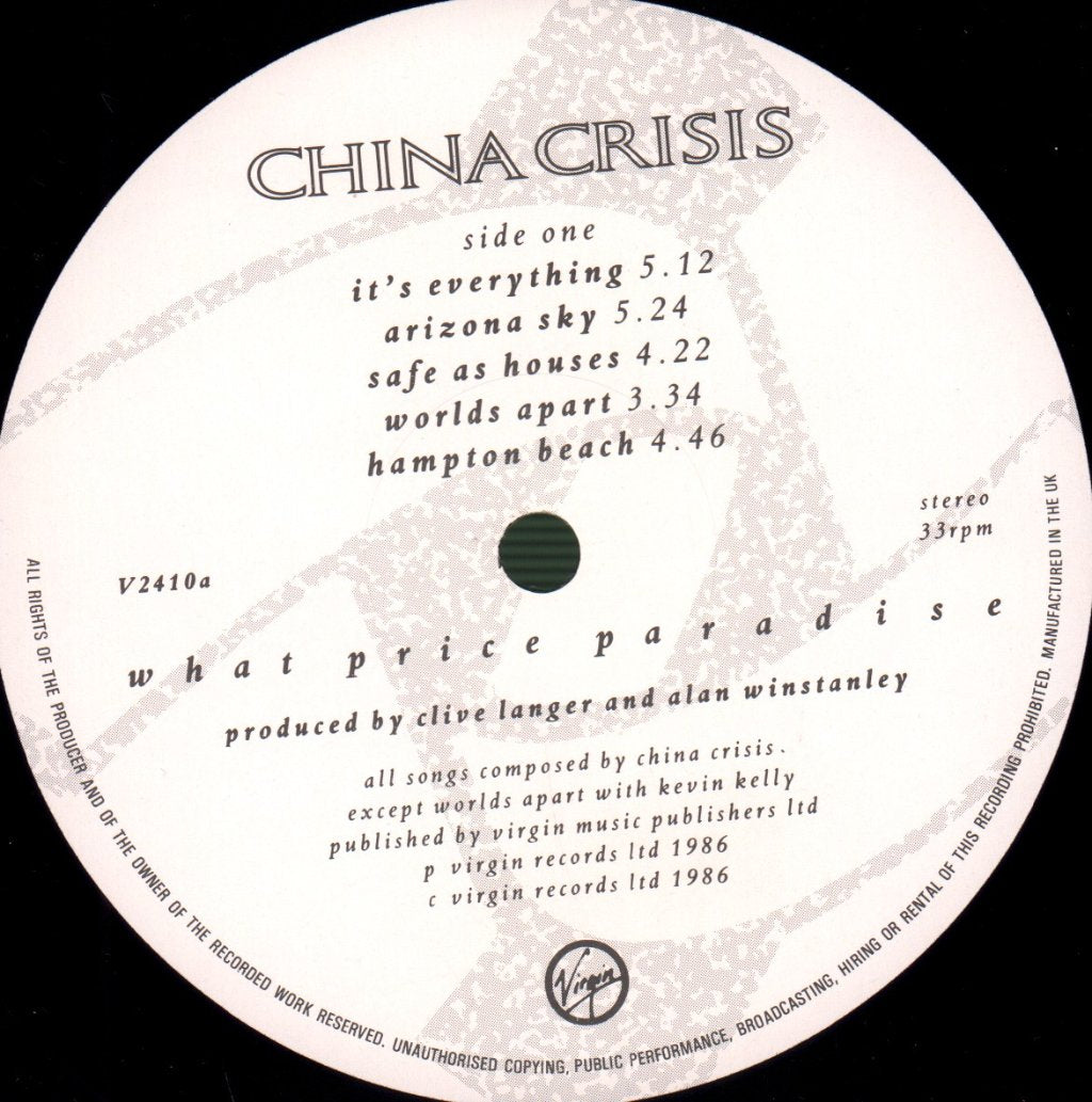 China Crisis - What Price Paradise - Lp