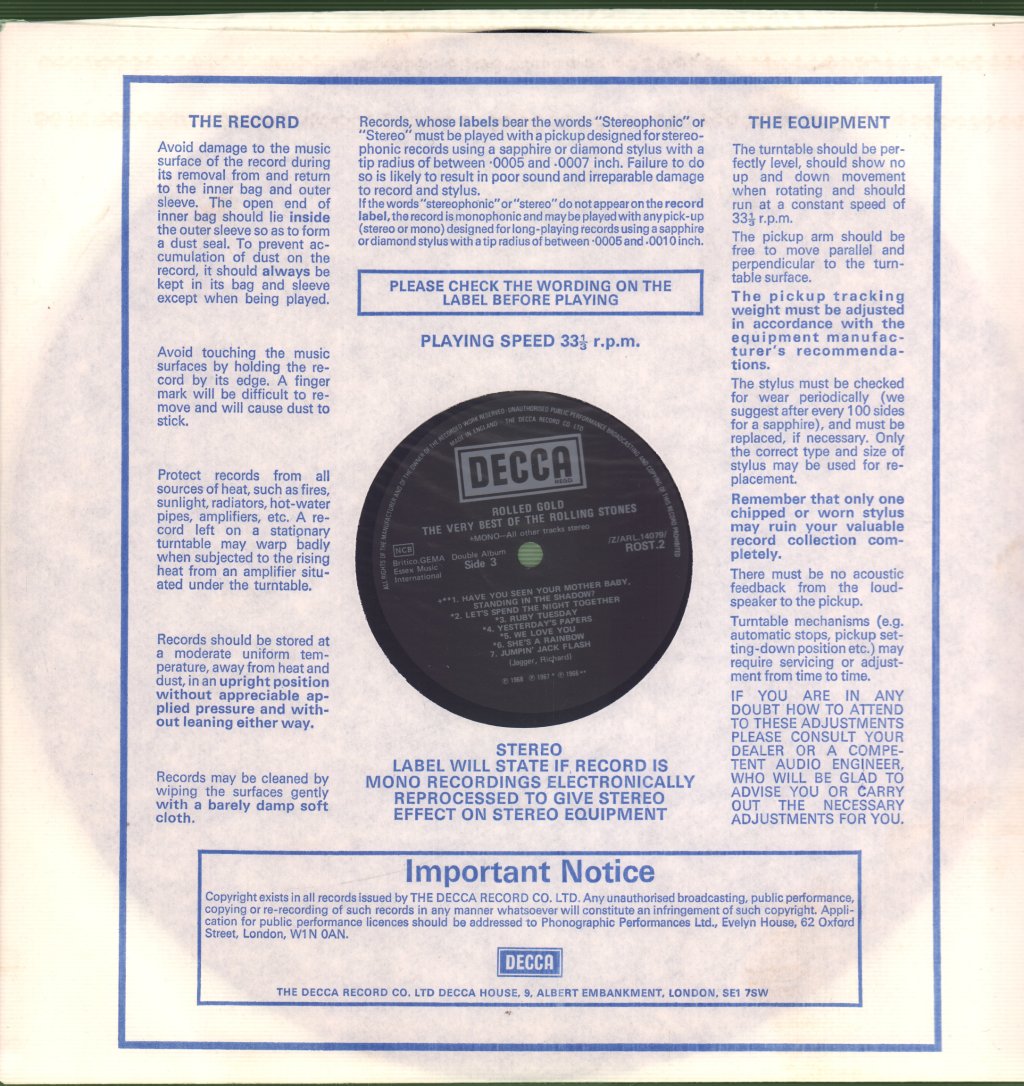 Rolling Stones - Rolled Gold - Double Lp