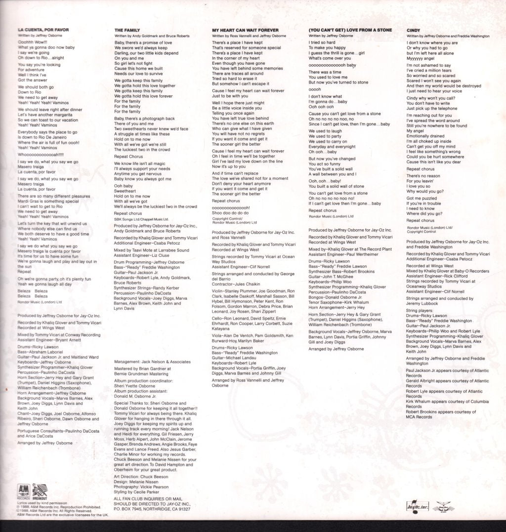 Jeffrey Osborne - One Love One Dream - Lp
