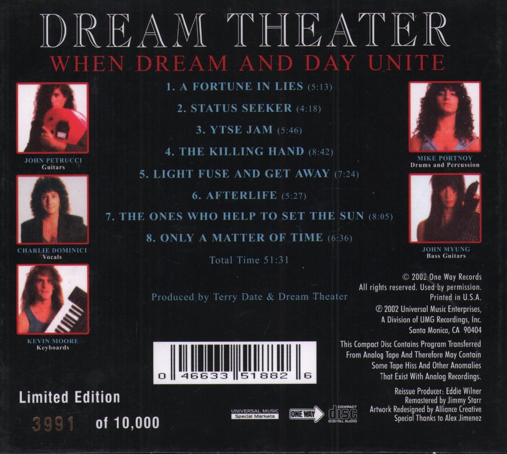 Dream Theater - When Dream And Day Unite - Cd – Vinyl Tap