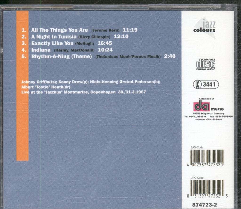 Johnny Griffin Quartet - Live At The Jazzhus Montmartre Vol.1 - Cd