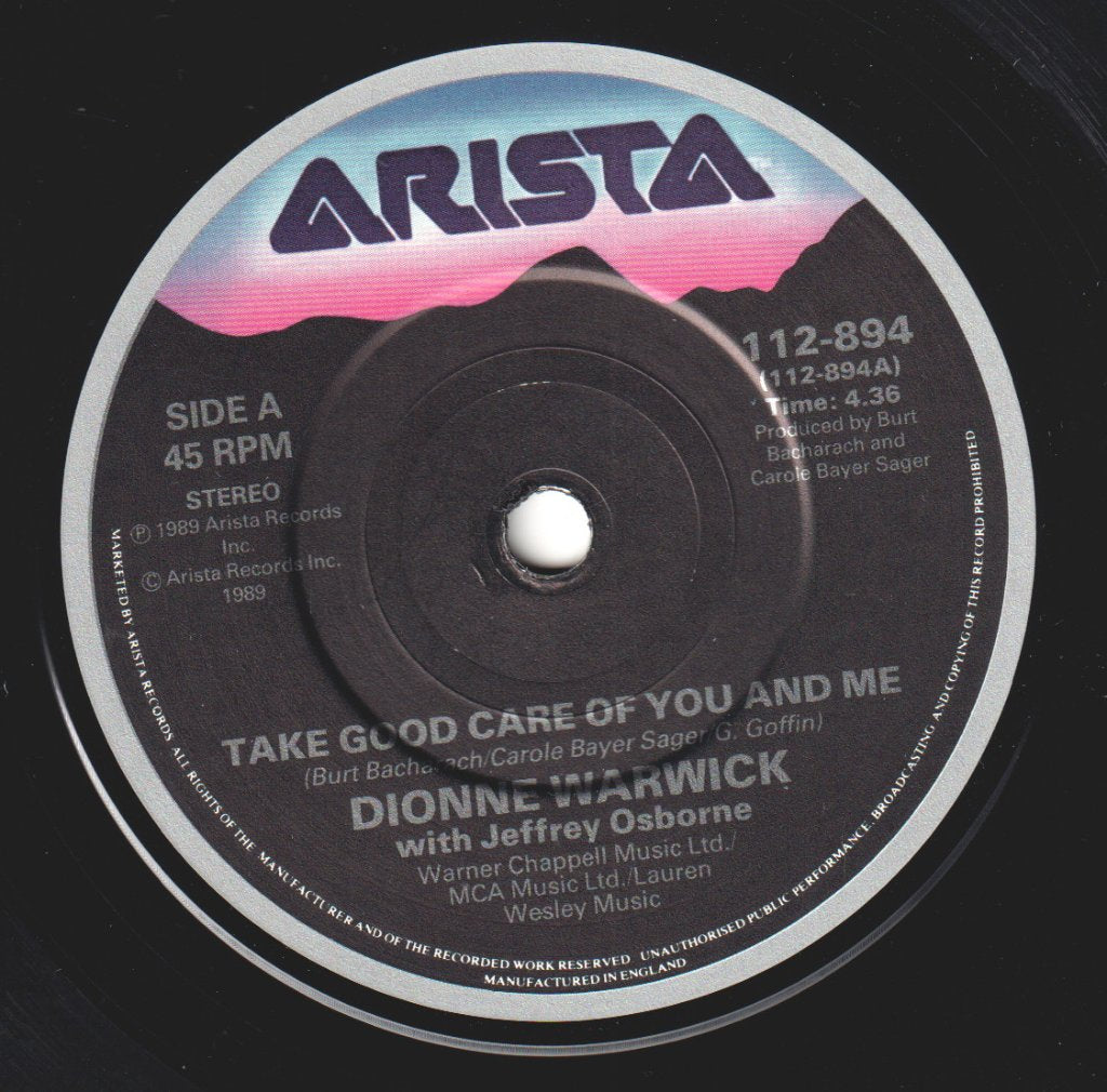 Dionne Warwick And Jeffrey Osborne - Take Good Care Of You And Me - 7 Inch