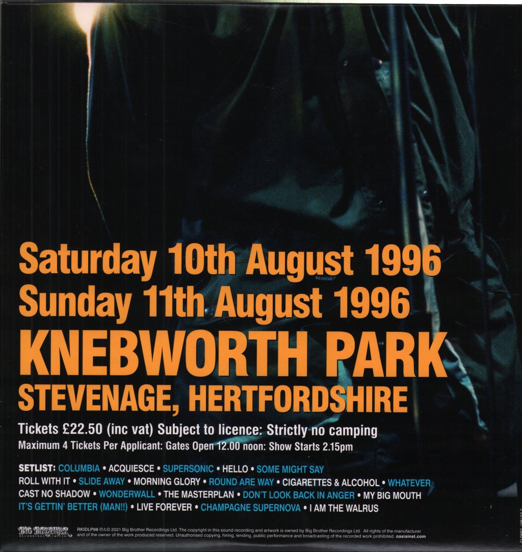 Oasis - Knebworth 1996 - Triple Lp