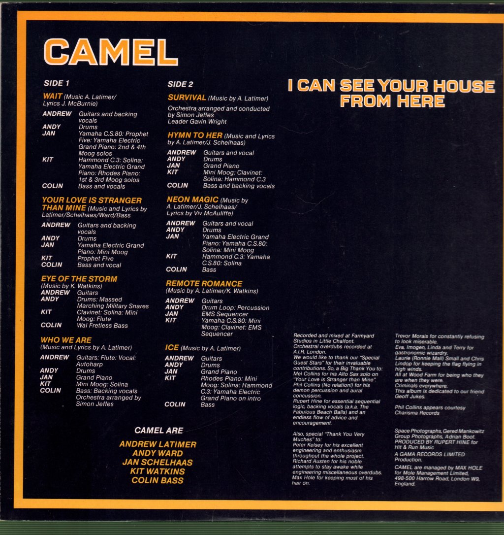 Camel - I Can See Your House From Here - Lp