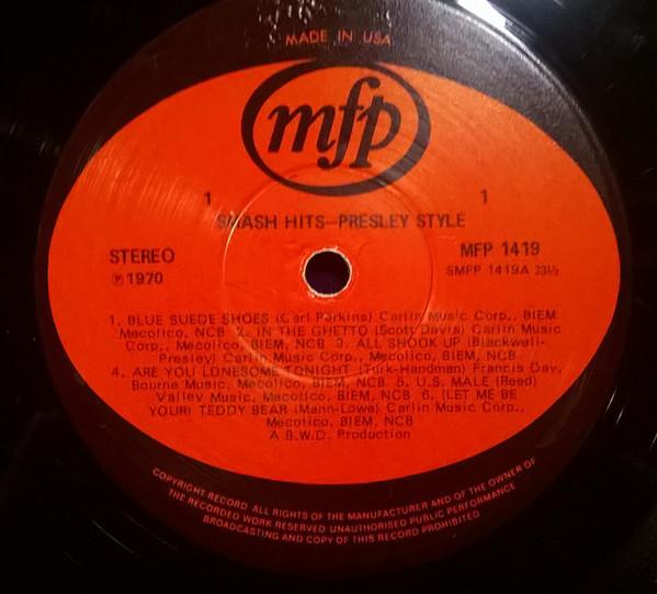 Unknown Artist - Smash Hits Presley Style - Lp