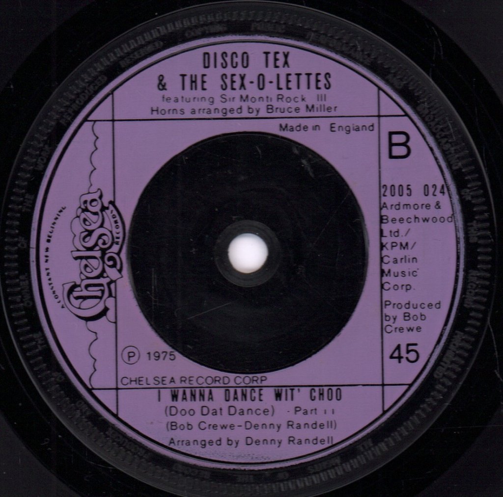 Disco Tex And The Sex O Lettes - I Wanna Dance Wit' Choo - 7 Inch