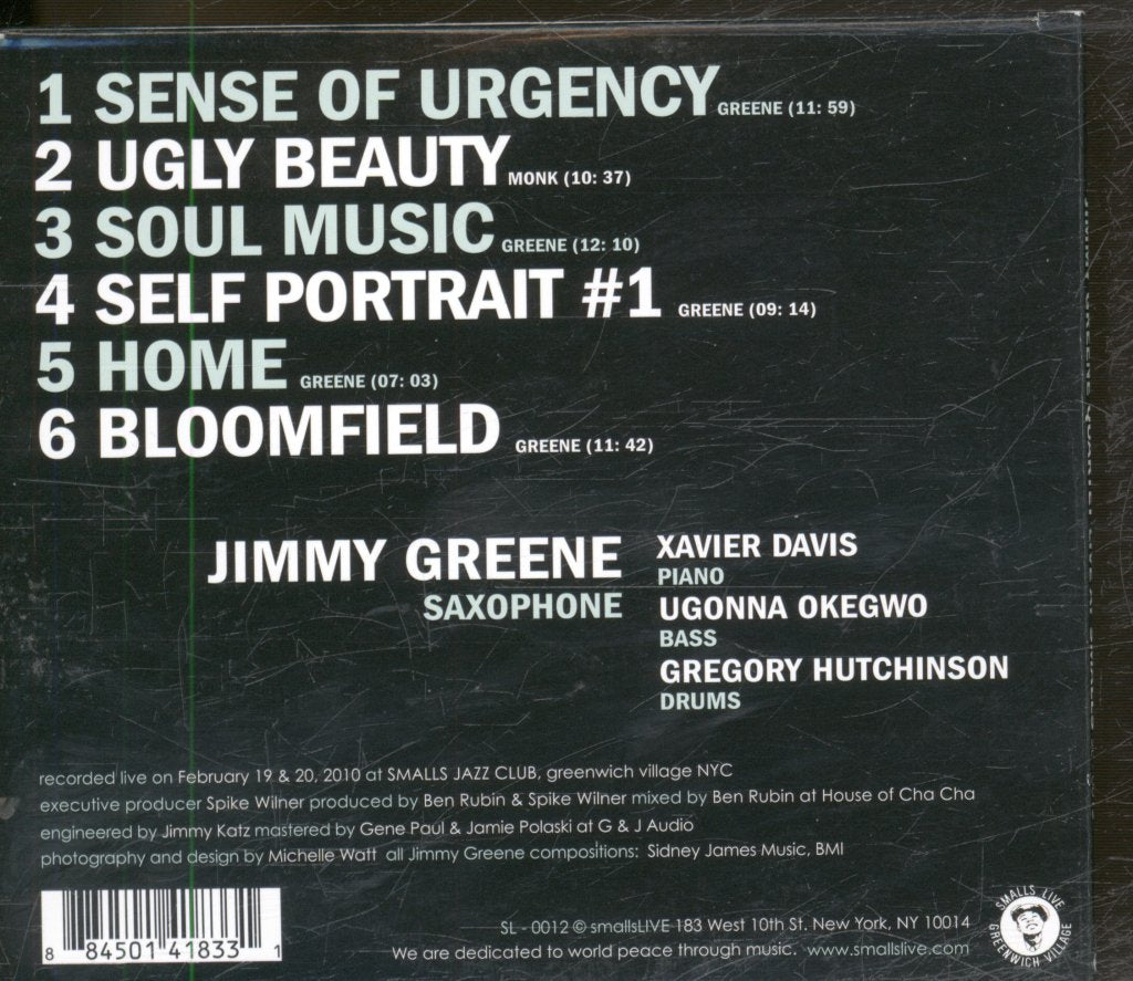 Jimmy Greene Quartet - Live At Smalls - Cd
