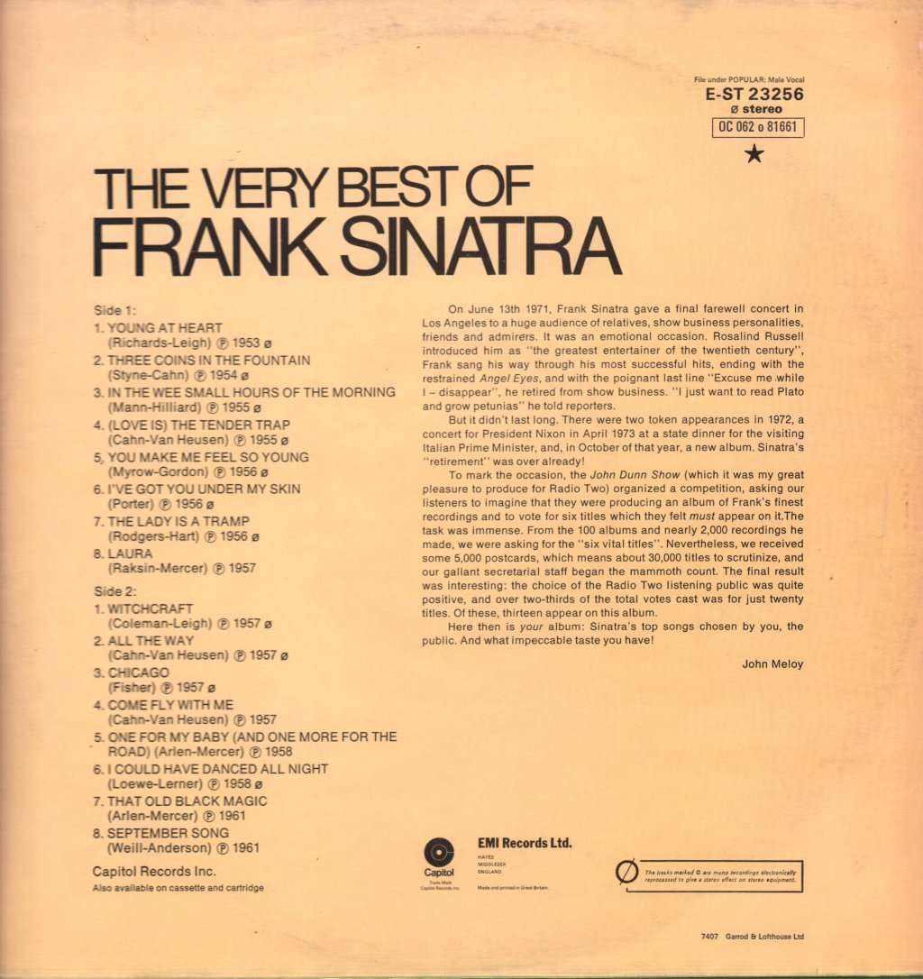 Frank Sinatra - Very Best Of - Lp