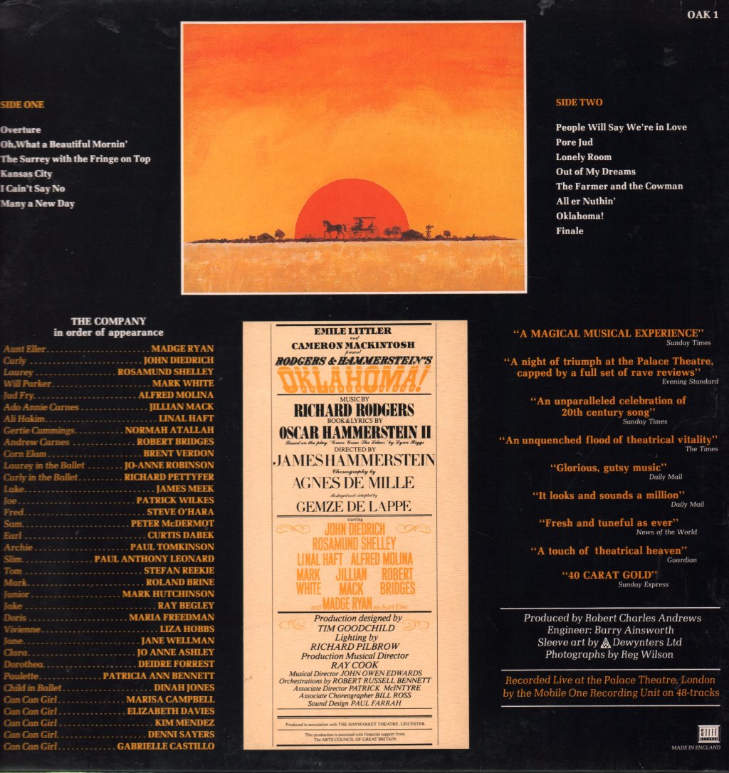 Rodgers And Hammerstein - Oklahoma - Live At The Palace (London Cast Recording) - Lp