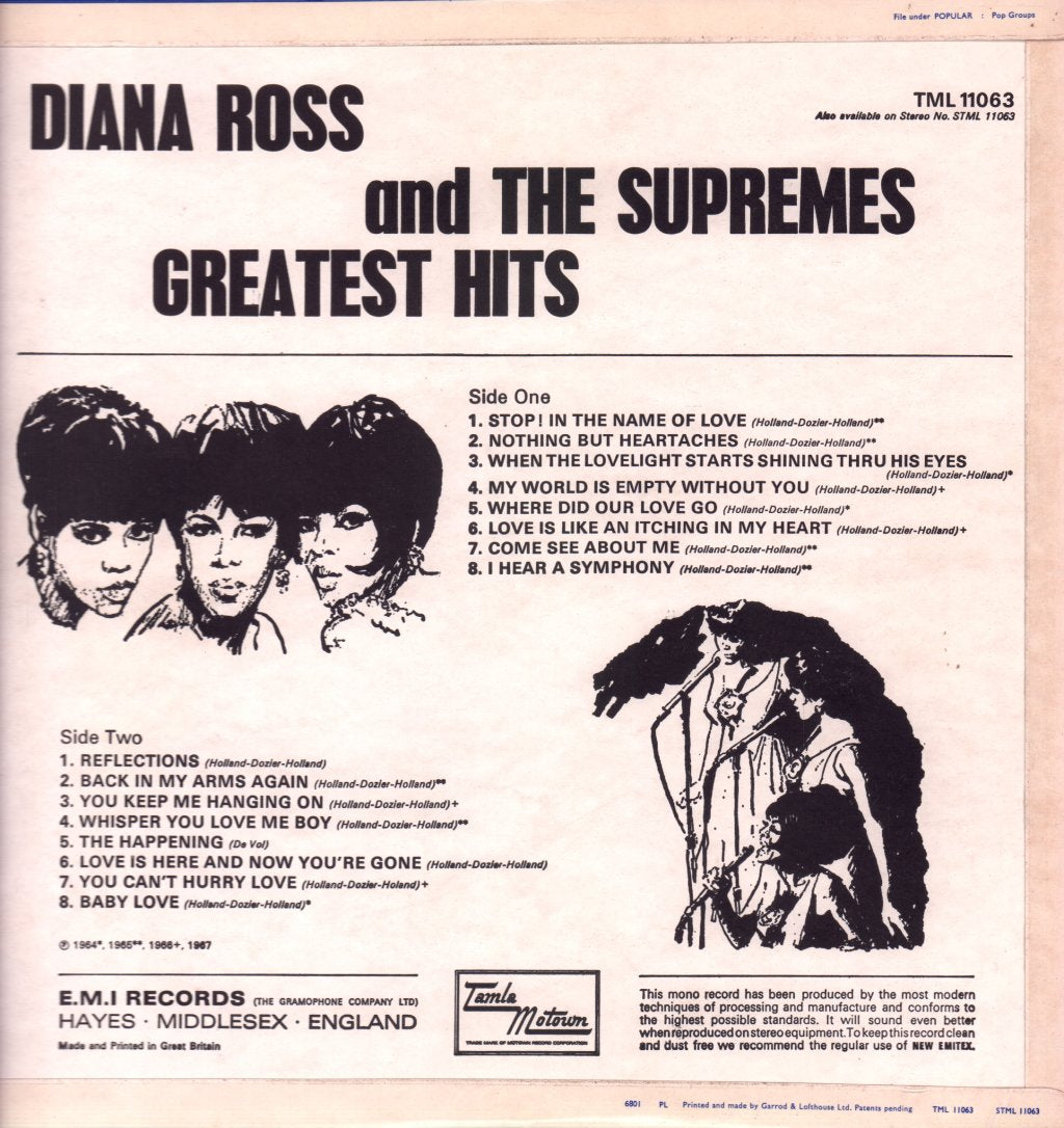 Diana Ross And The Supremes - Greatest Hits - Lp