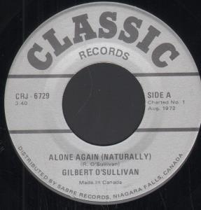 Gilbert O'Sullivan - Alone Again - 7 Inch