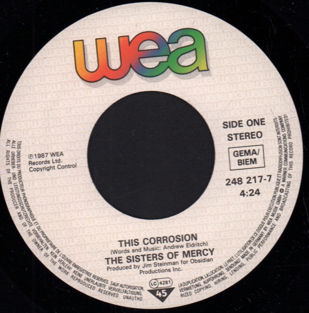 Sisters Of Mercy - This Corrosion - 7 Inch