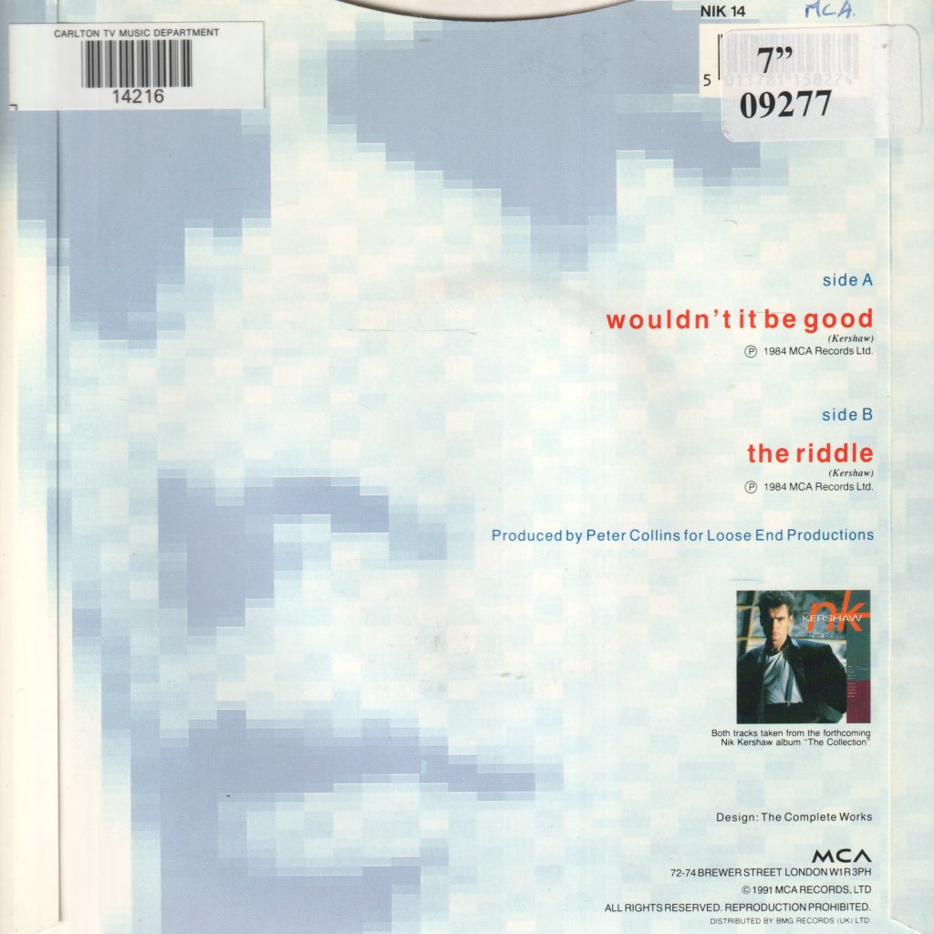 Nik Kershaw - Wouldn't It Be Good - 7 Inch