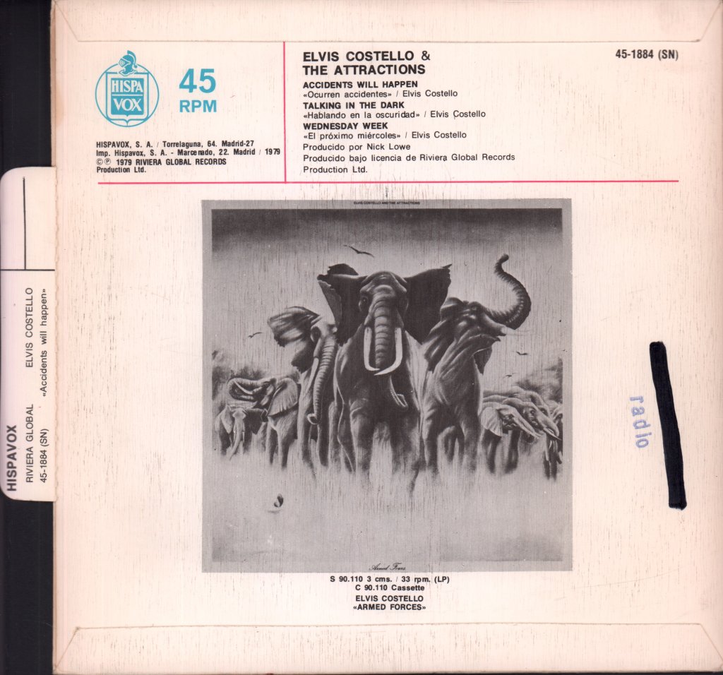 Elvis Costello & The Attractions - Accidents Will Happen - 7 Inch