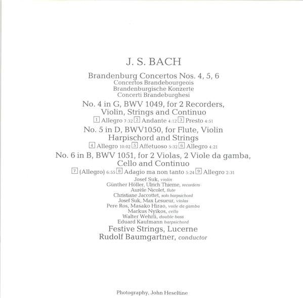 Festival Strings Lucerne - Bach Brandenburg Concertos 4,5,6 - Cd