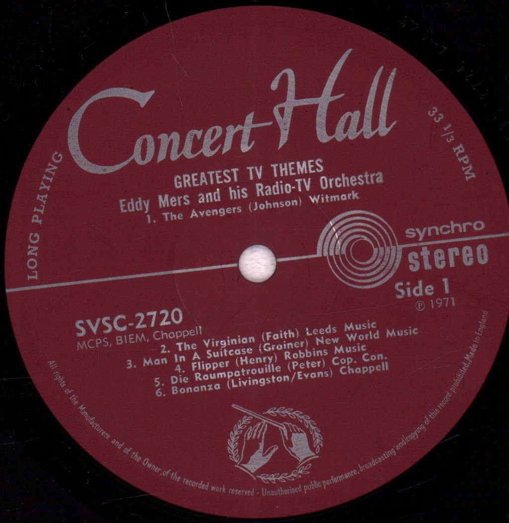 eddy mers and his radio tv orchestra - Greatest TV Themes - Lp
