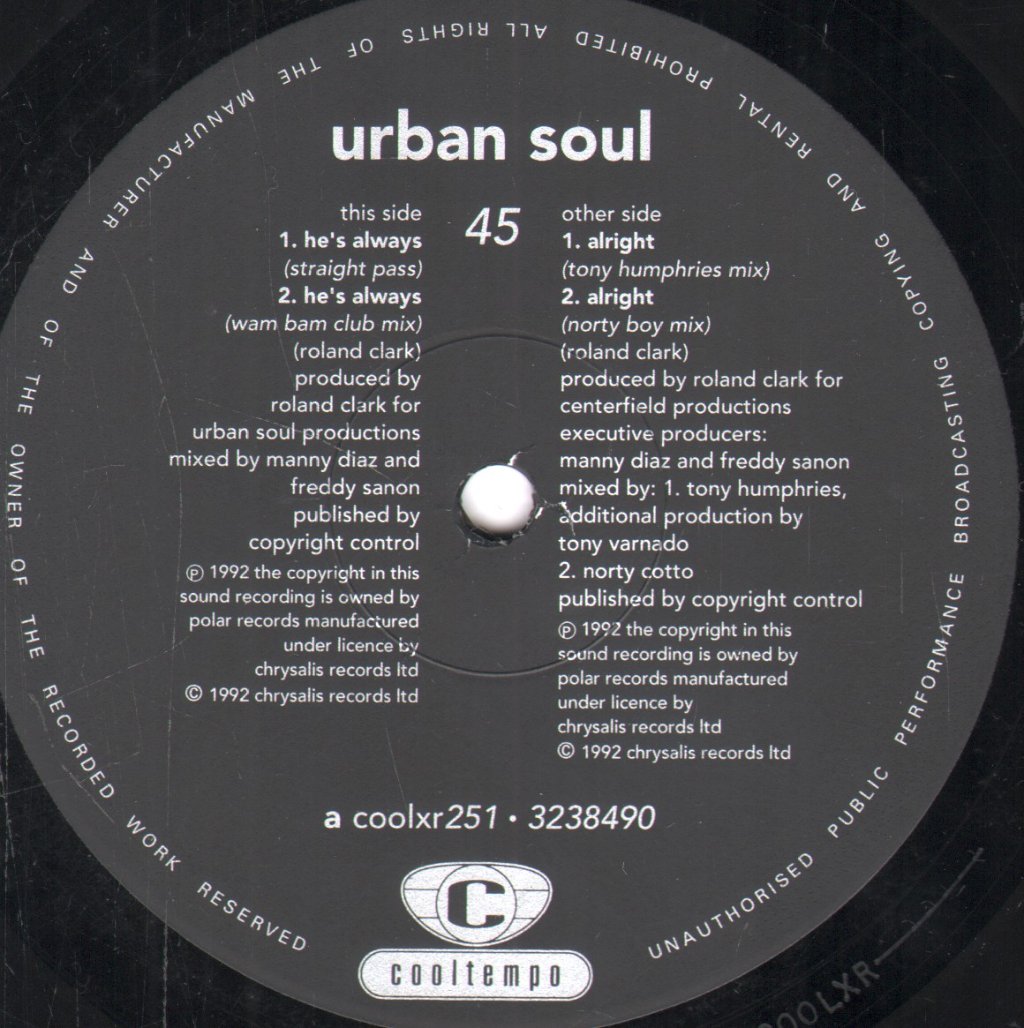 Urban Soul - Always (The New Jersey Mixes) - 12 Inch