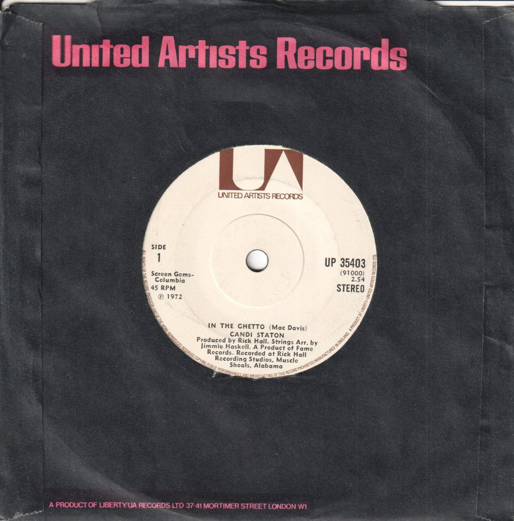 Candi Staton - In The Ghetto / Sure As Sin - 7 Inch