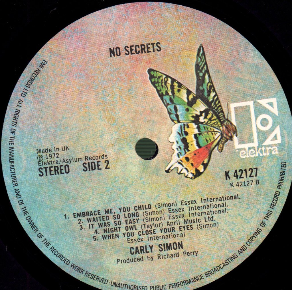 Carly Simon - No Secrets - Lp