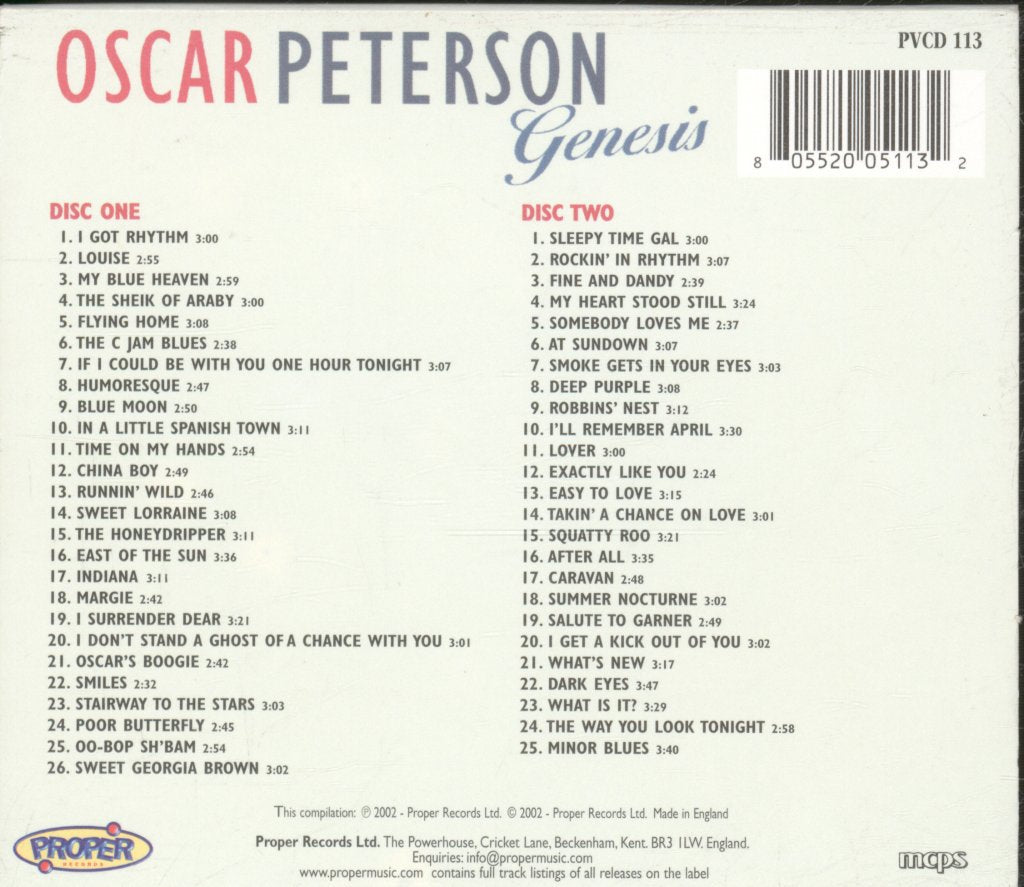 Oscar Peterson - Genesis - Double Cd