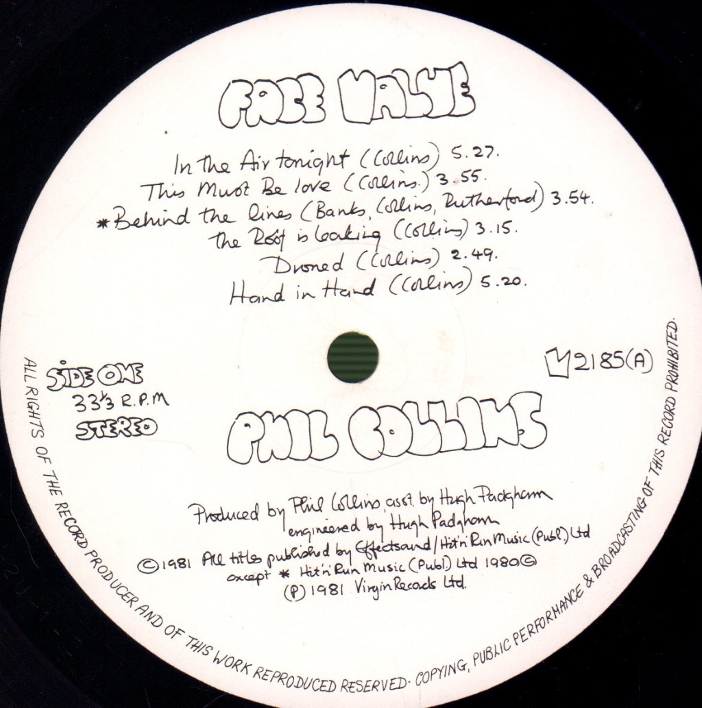 Phil Collins - Face Value - Lp