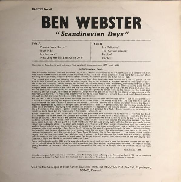 Ben Webster - Scandinavian Days - Lp