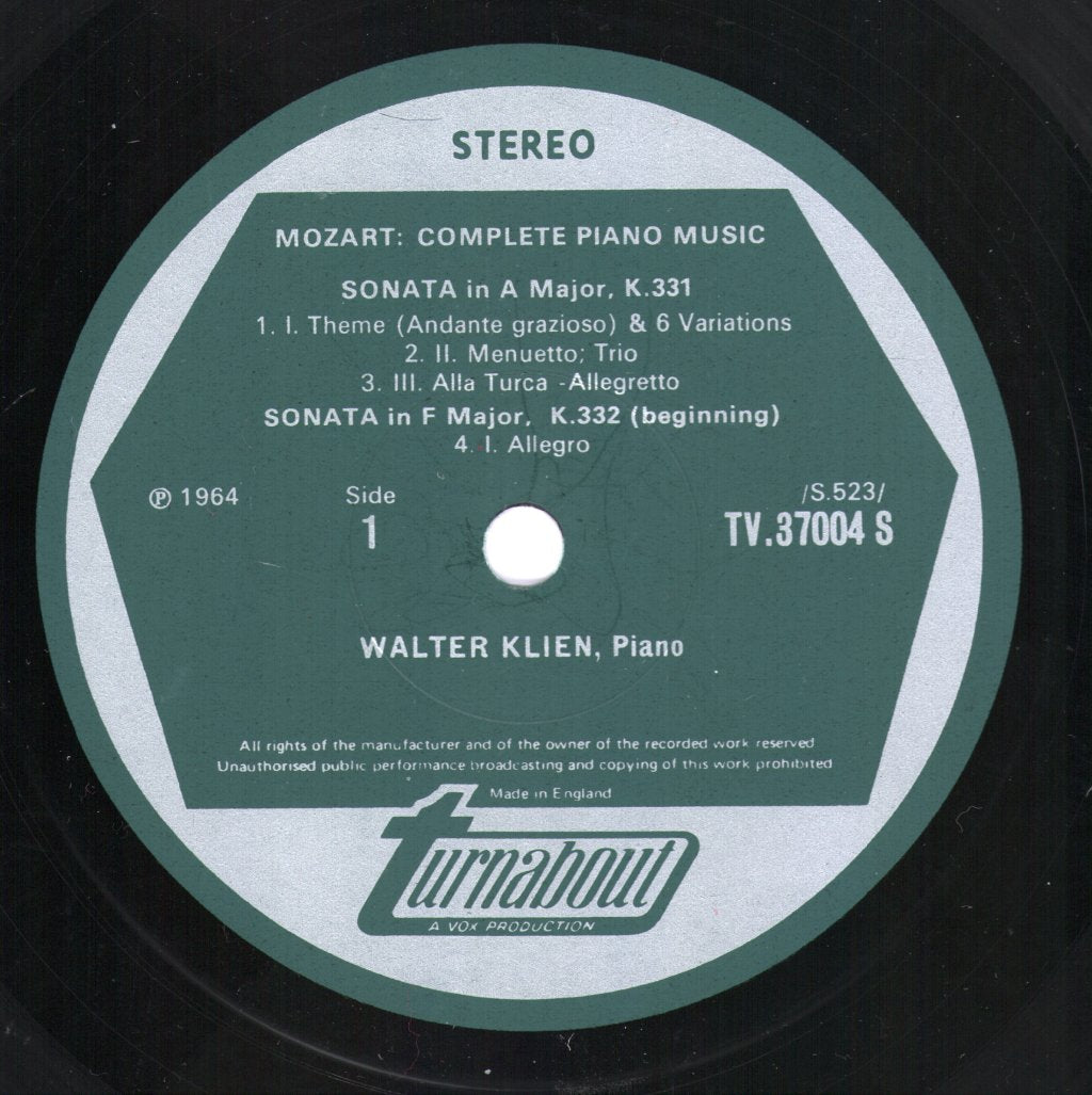 Walter Klien - Mozart - Complete Piano Music Vol. 4 - Lp