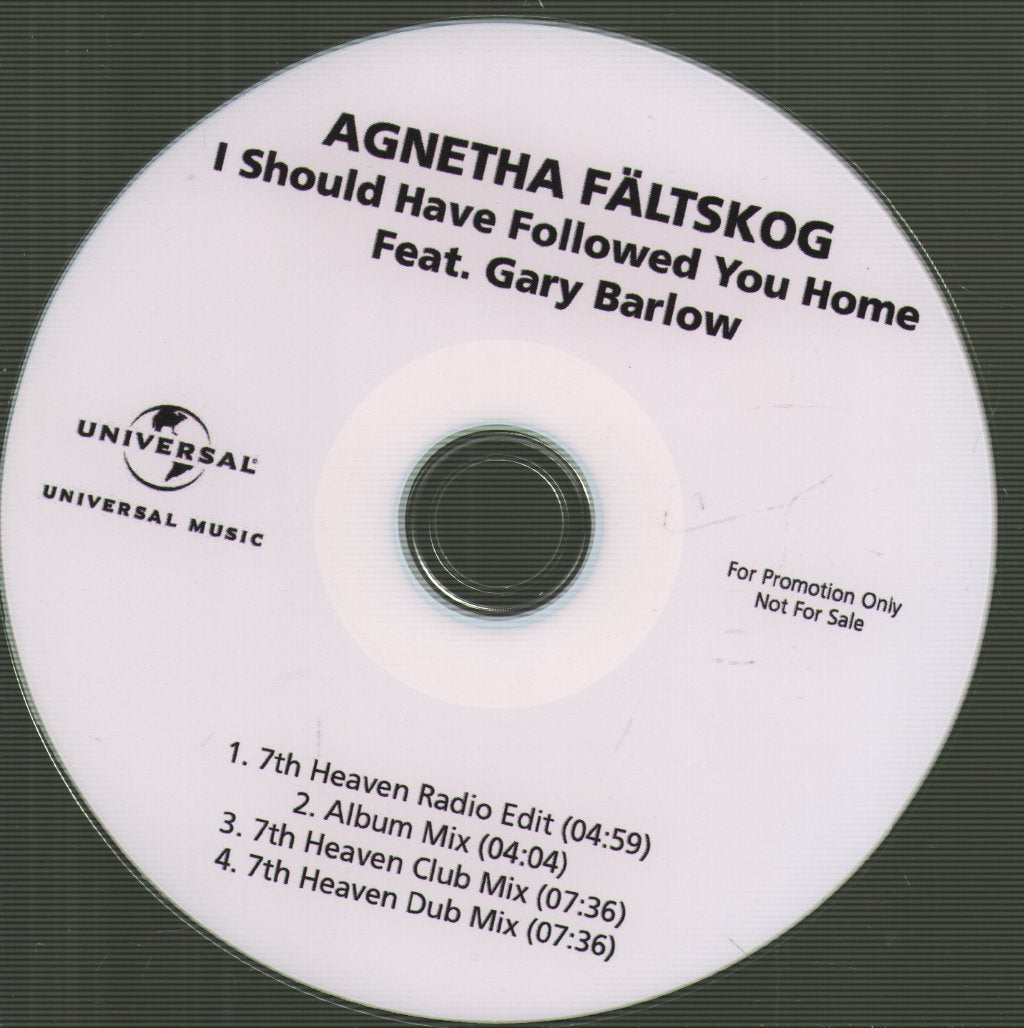 Agnetha Faltskog Feat. Gary Barlow - I Should've Followed You Home - Cdr