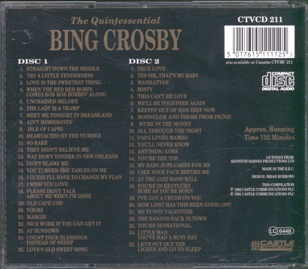 Bing Crosby - Quintessential Bing Crosby - Double Cd