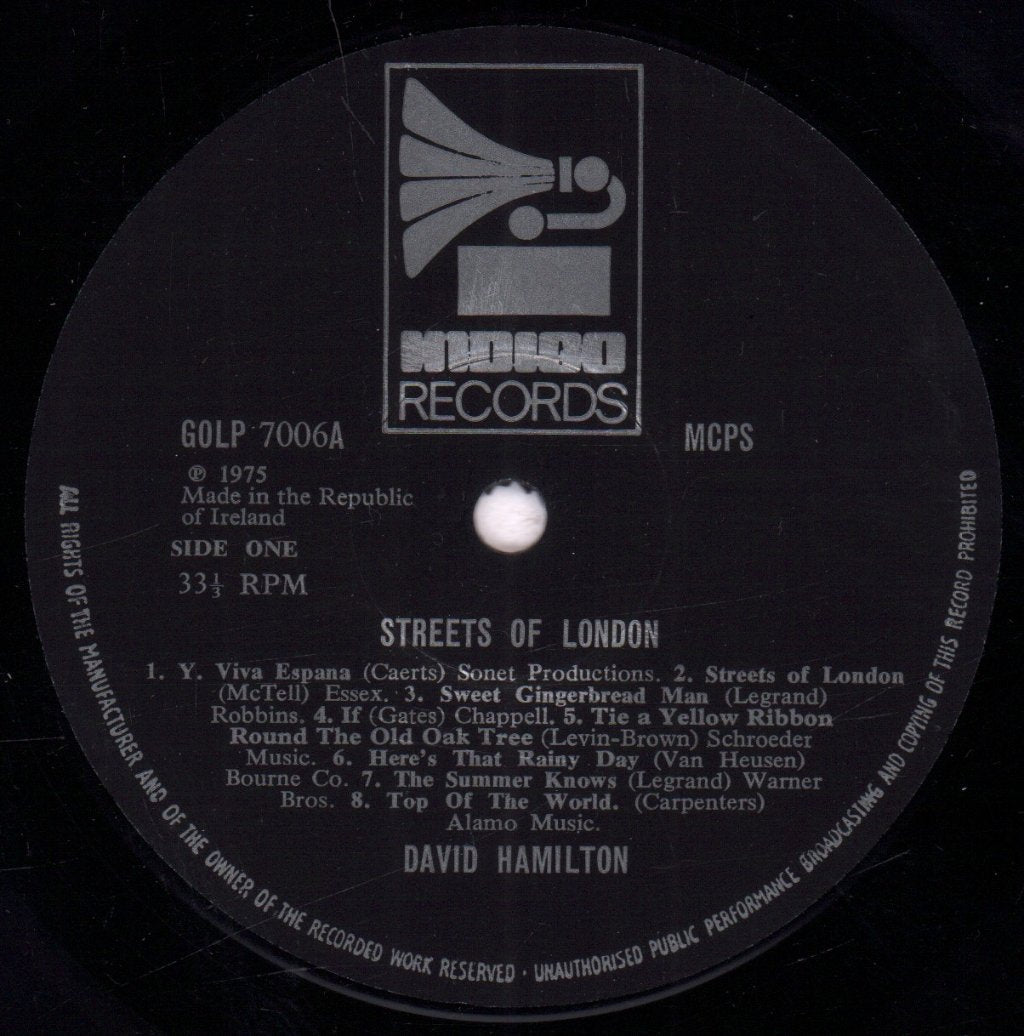 David Hamilton - Streets Of London - Lp