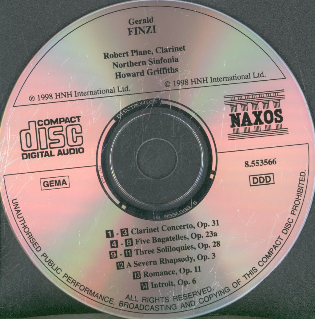 Robert Plane, Northern Sinfonia, Howard Griffiths - Finzi - Clarinet Concerto • Five Bagatelles • Three Soliloquies From "Love's Labours Lost" • Severn Rhapsody • Romance • Introit - Cd