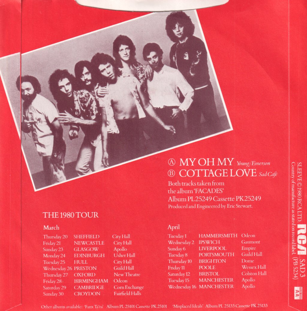 Sad Cafe - My Oh My - 7 Inch