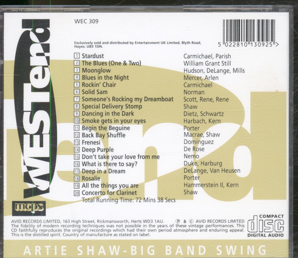 Artie Shaw - Big Band Swing - Cd