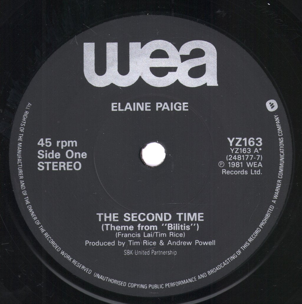 Elaine Paige - Second Time - 7 Inch