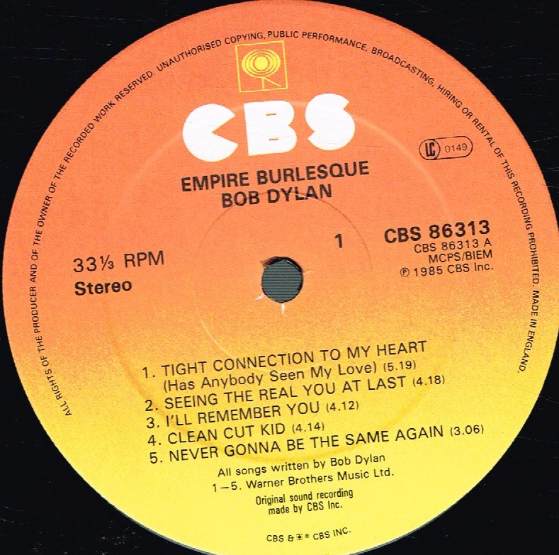 Bob Dylan - Empire Burlesque - Lp