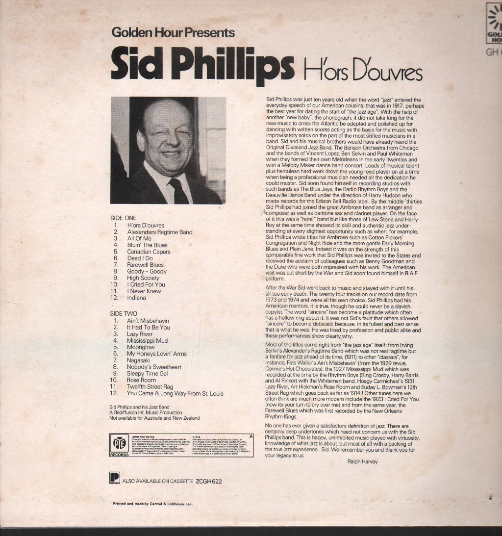 Sid Phillips And His Band - Hors D'oeuvres - Lp