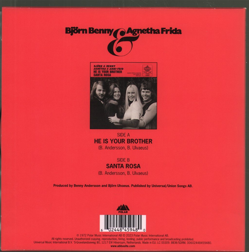Björn & Benny, Agnetha & Anni-Frid - He Is Your Brother - 7 Inch