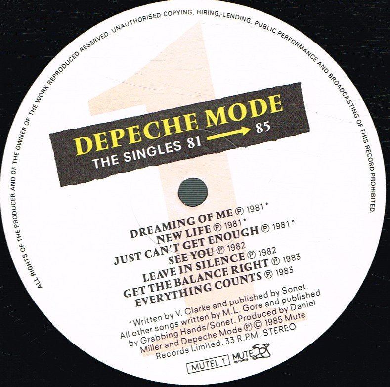 Depeche Mode - Singles 81- 85 - Lp
