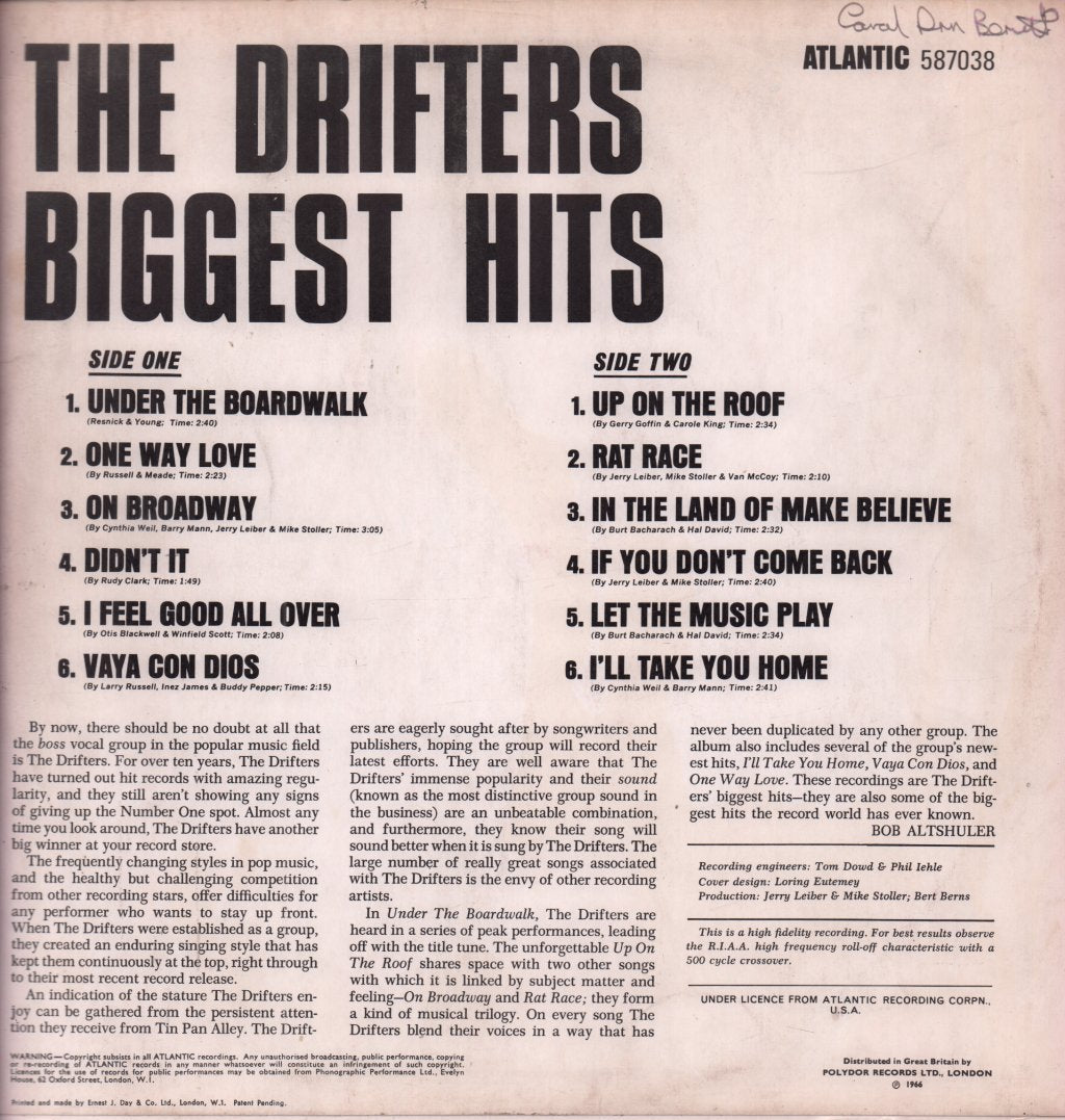 Drifters (Soul Group) - Biggest Hits - Lp