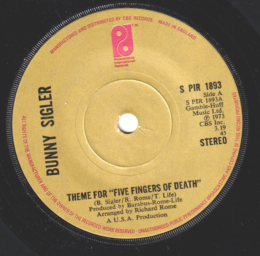Bunny Sigler - Theme For Five Fingers Of Death - 7 Inch