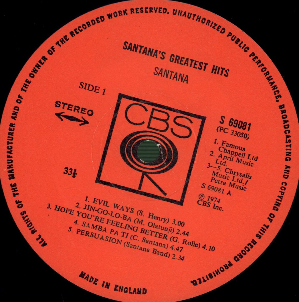 Santana - Greatest Hits - Lp