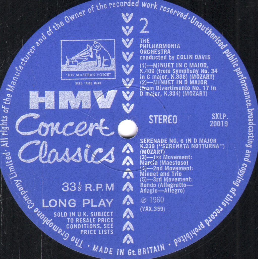 Colin Davis / Philharmonia Orchestra - Mozart - Night Music - Lp