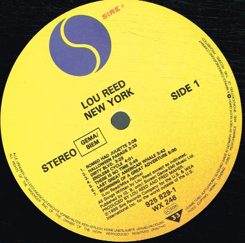 Lou Reed - New York - Lp