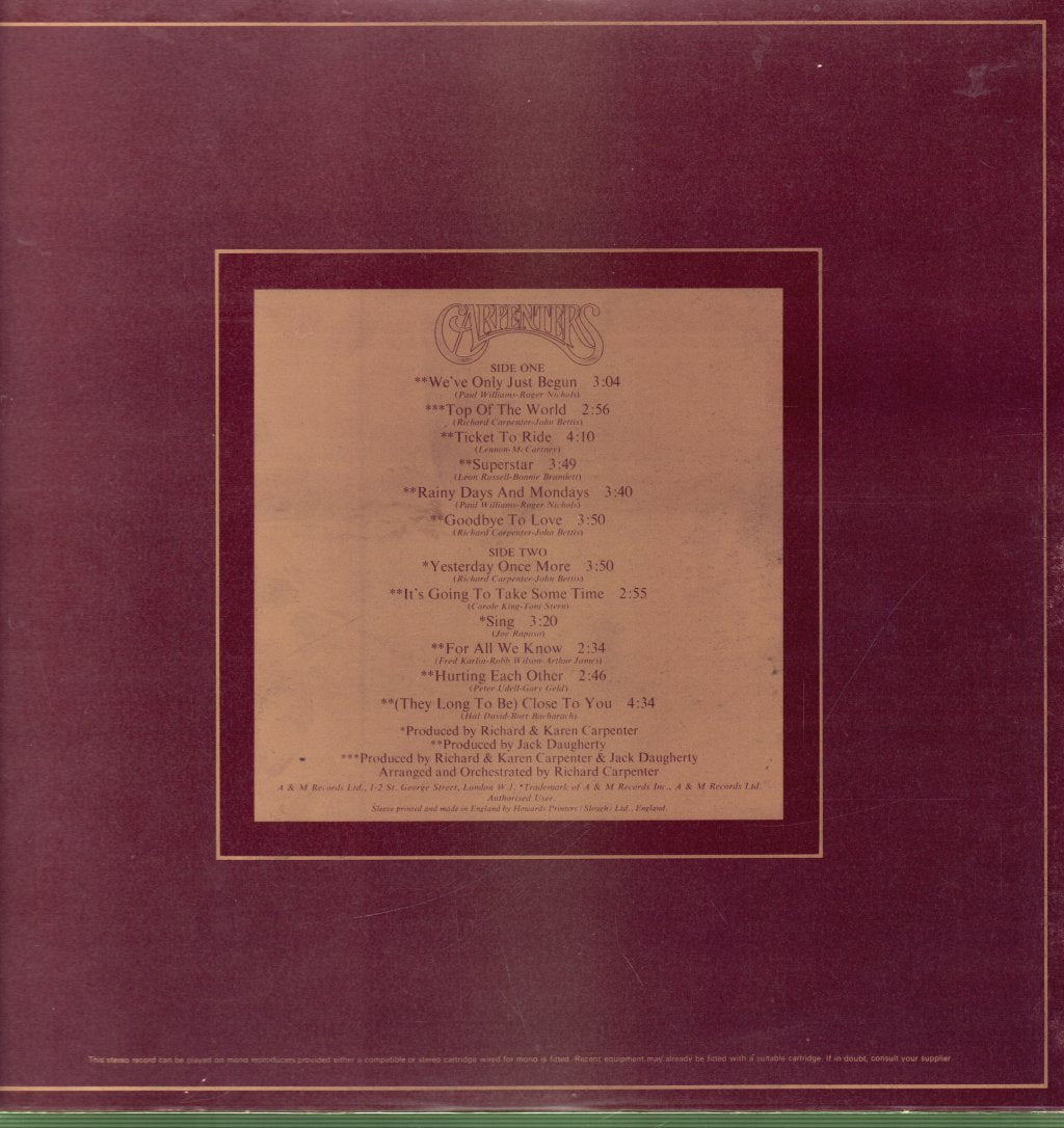 Carpenters - Singles 1969-1973 - Lp