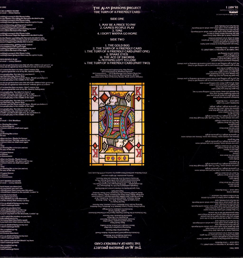 Alan Parsons Project - Turn Of A Friendly Card - Lp