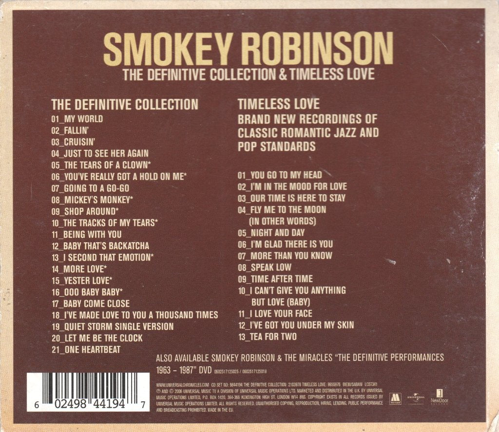 Smokey Robinson - Definitive Collection And Timeless Love - Double Cd
